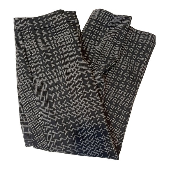 Theory Testra 2B Structured Knit Pants Size 6 Dark Academia Cropped Plaid. - Picture 2 of 8